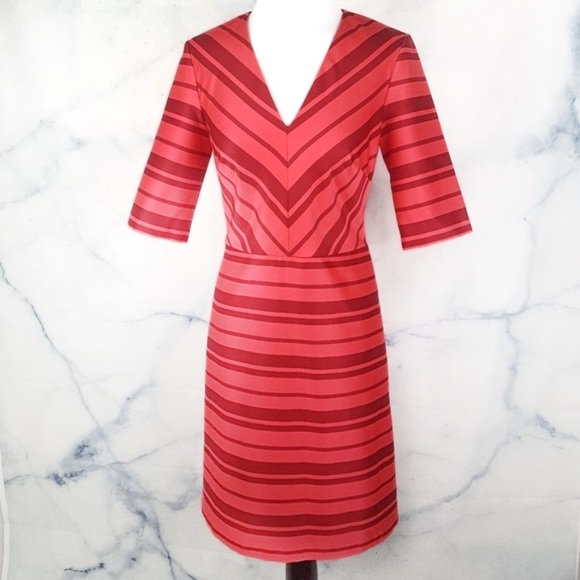 Banana Republic Pink Red Chevron Dress 
